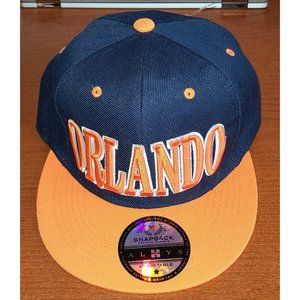 New Navy Orange Orlando Florida Baseball Cap Adjustable One Size Snap